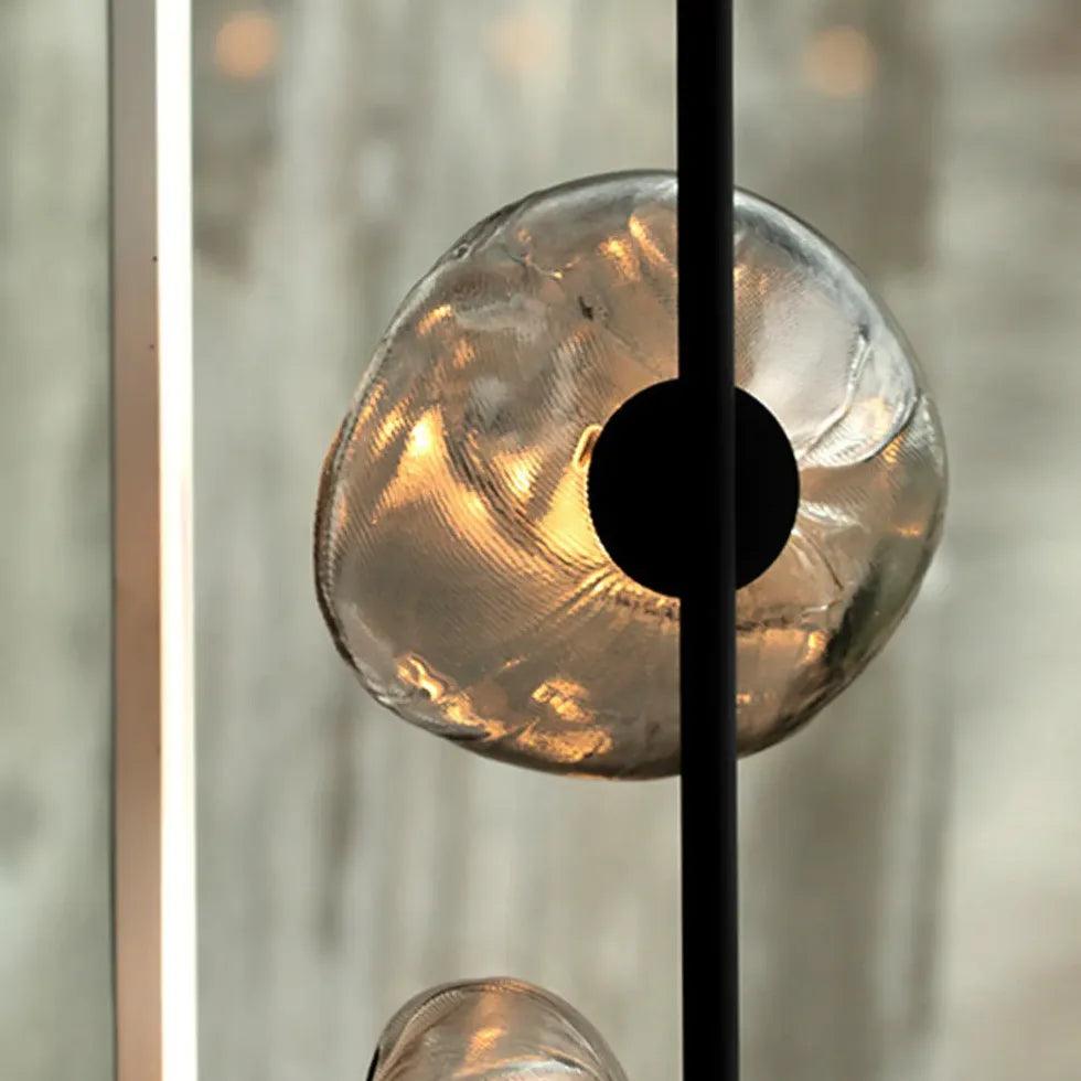 Multi-Head Transparent Glass Straight Pole Floor Lamp - Clowas