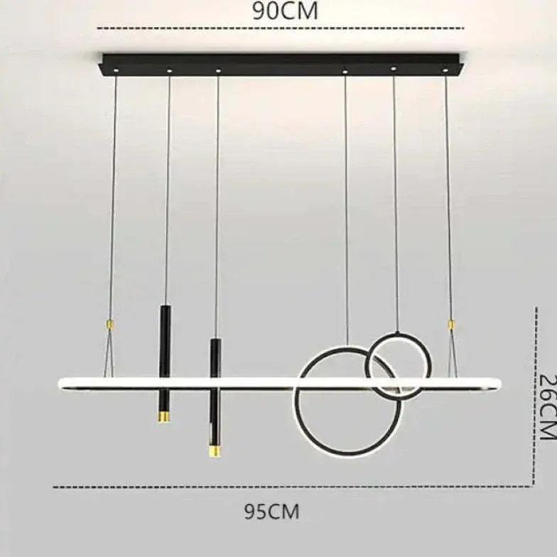 Multi-Loop Straight Line Dining Room Pendant Light