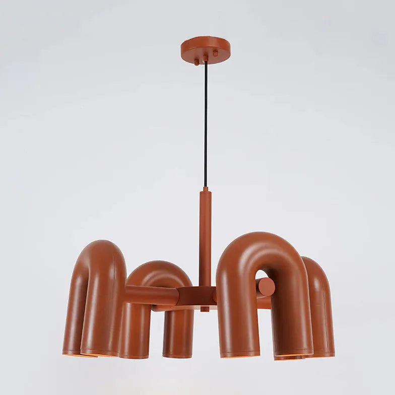 Multiple U-Shaped Black Tube Design Pendant Light