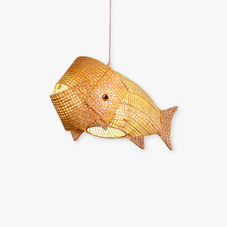 Fish Grid Kitchen Rattan Pendant Light