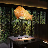 Fish Grid Kitchen Rattan Pendant Light