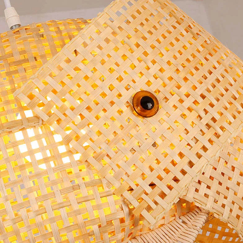 Fish Grid Kitchen Rattan Pendant Light