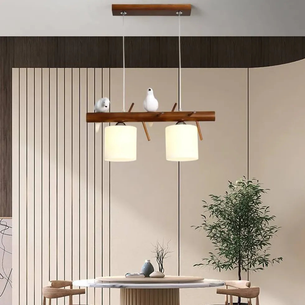 Bird Shaped Bend Bracket Wooden Pendant Light