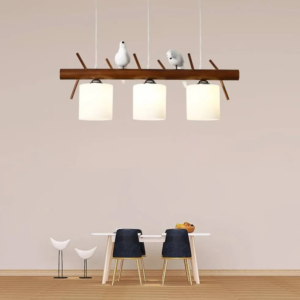 Bird Shaped Bend Bracket Wooden Pendant Light