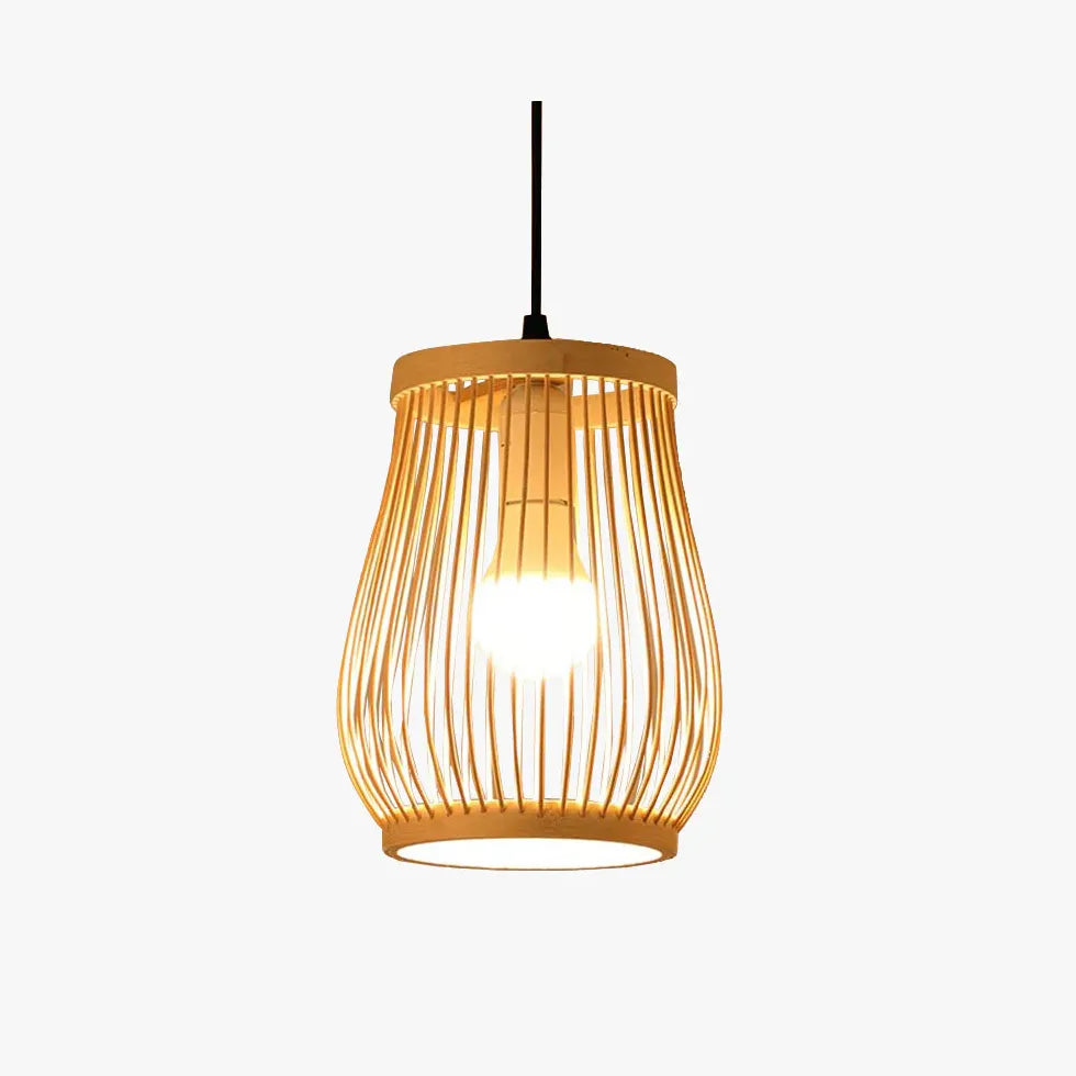 Oval Weaving Kitchen Wooden Pendant Light