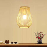 Oval Weaving Kitchen Wooden Pendant Light