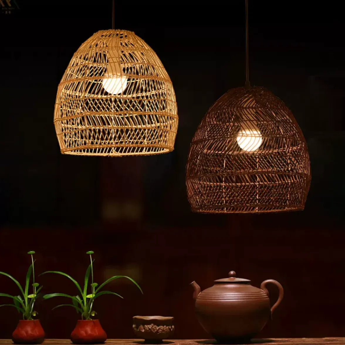 Weaving Kitchen Rattan Pendant Light