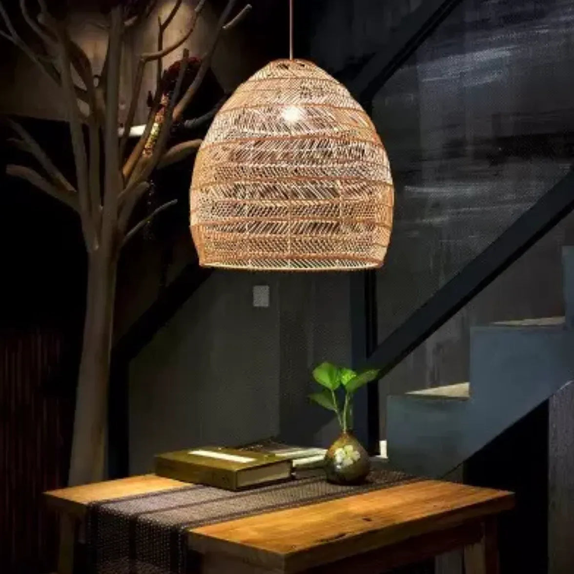 Weaving Kitchen Rattan Pendant Light