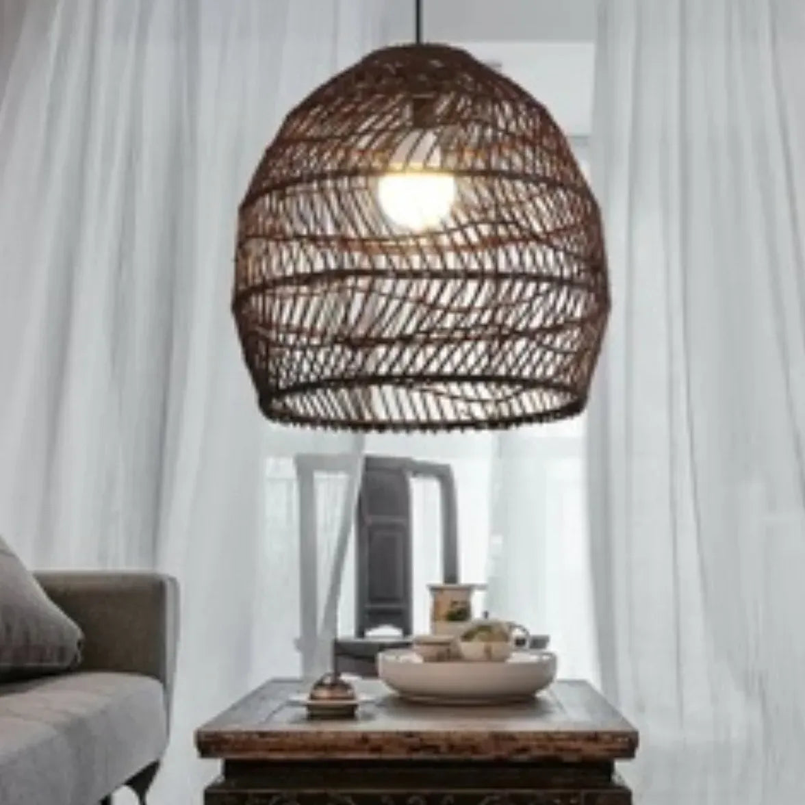 Weaving Kitchen Rattan Pendant Light