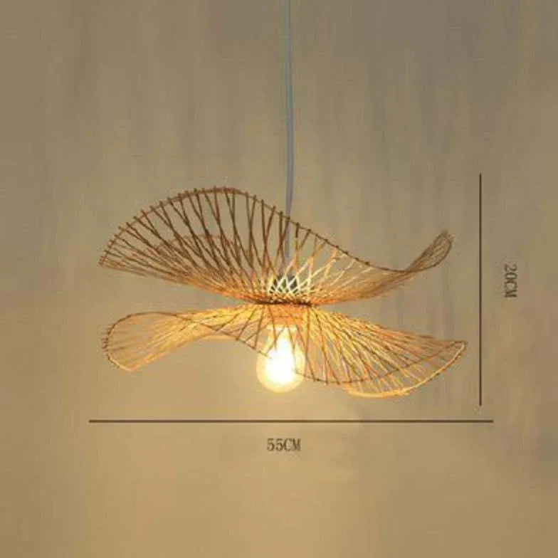 Petal Shaped Rattan Kitchen Pendant Light