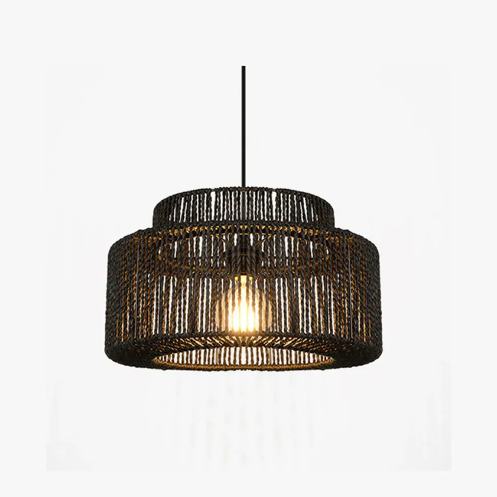 Simple Dark Tones Rattan Pendant Light