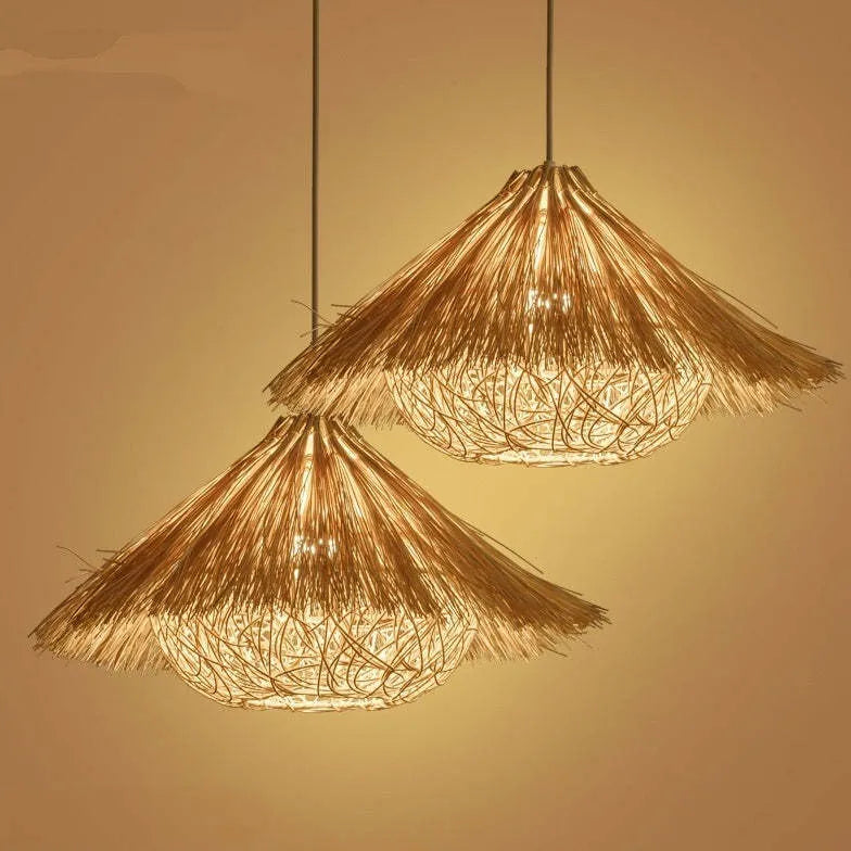 Umbrella Cover Kitchen Rattan Pendant Light