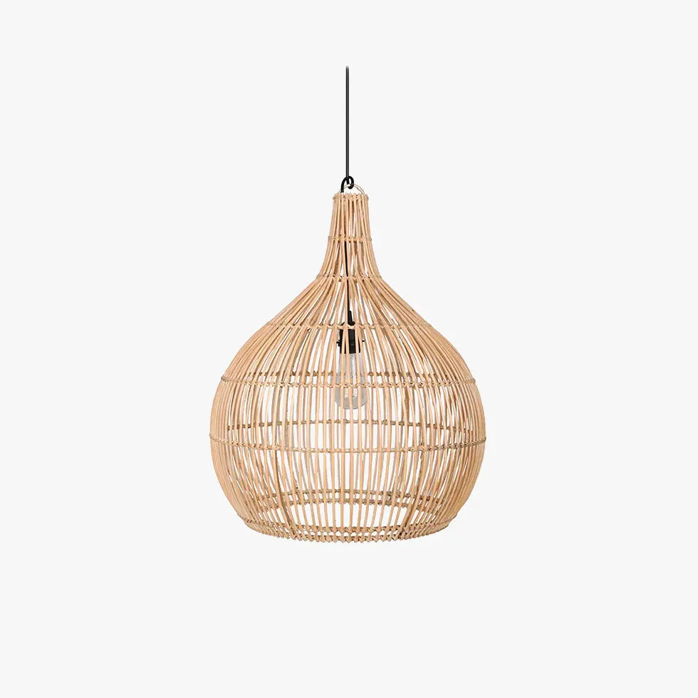 Rattan Lantern Translucent Natural Pendant Light