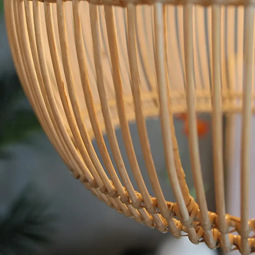 Rattan Lantern Translucent Natural Pendant Light