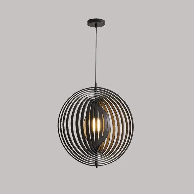 Adjustable Wooden Ring Modern Pendant Light