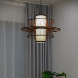 Multi-Layer Bamboo Chinese-Style Pendant Light