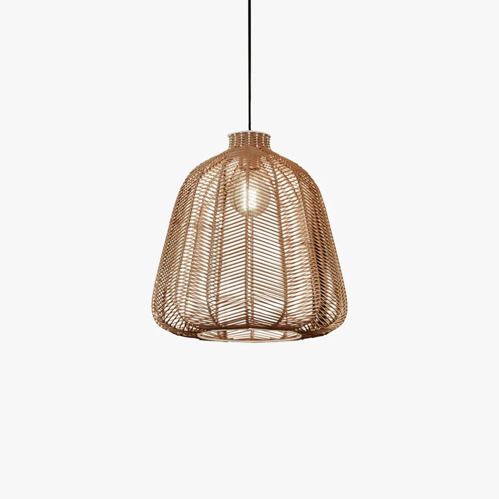 Lantern Rattan Semi-Translucent Simple Pendant Light