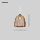 Wabi-Sabi Dark Rattan Pendant Light for Bedroom