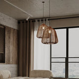 Lantern Rattan Semi-Translucent Simple Pendant Light