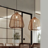 Lantern Rattan Semi-Translucent Simple Pendant Light