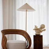 Cone Rattan White Floor Lamp