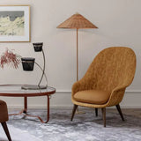 Cone Rattan White Floor Lamp