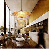 Natural Grid Kitchen Rattan Pendant Light