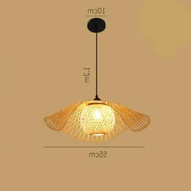 Natural Grid Kitchen Rattan Pendant Light