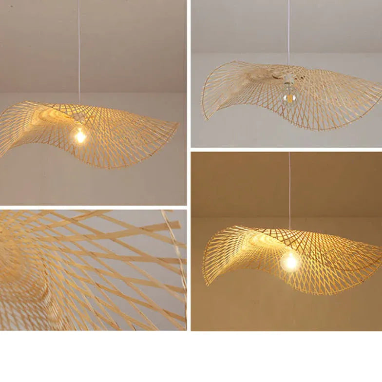 Natural Grid Kitchen Rattan Pendant Light