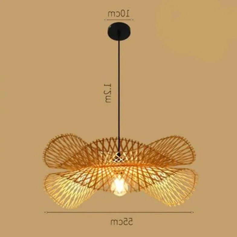 Natural Grid Kitchen Rattan Pendant Light