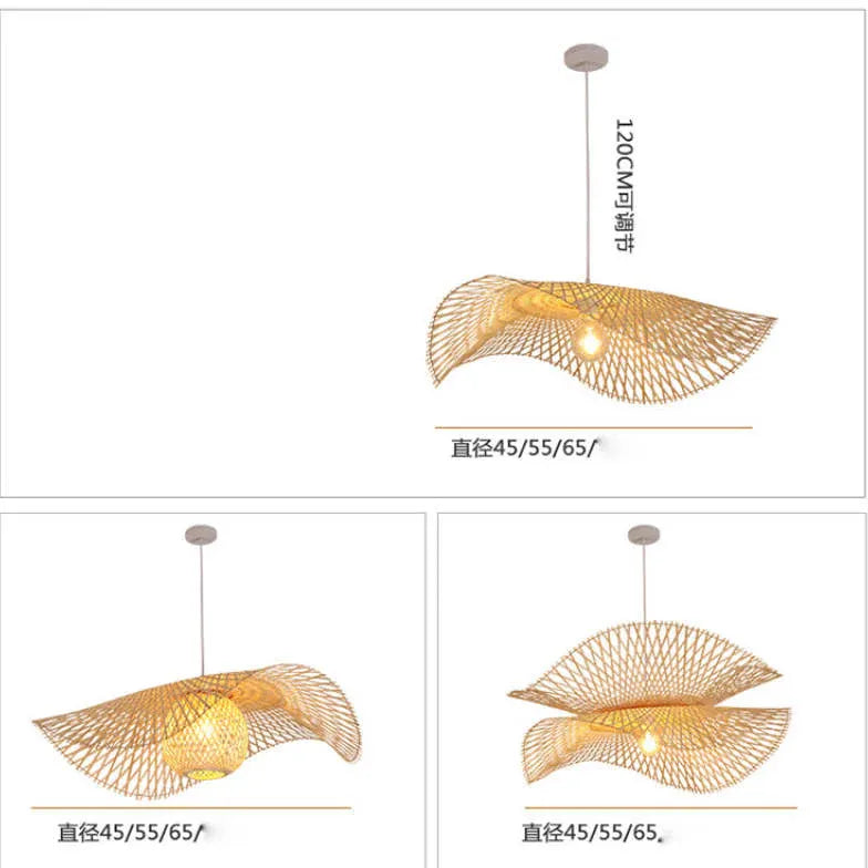 Natural Grid Kitchen Rattan Pendant Light