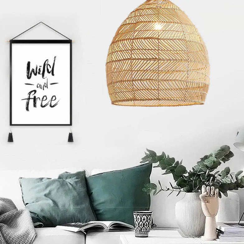 Bamboo Weaving Kitchen Rattan Pendant Light