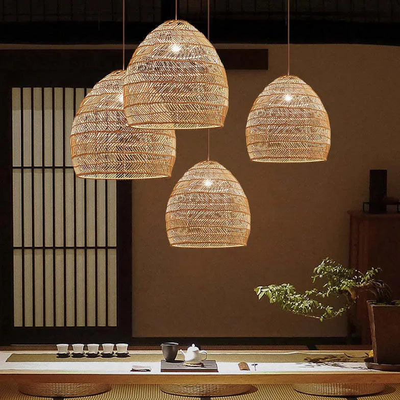 Bamboo Weaving Kitchen Rattan Pendant Light