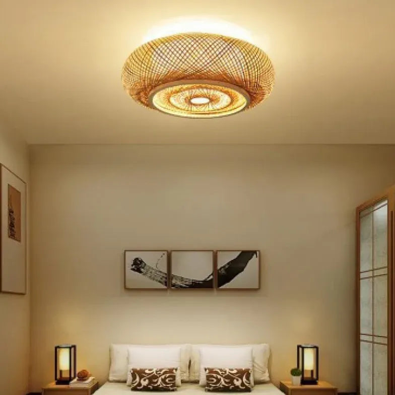 Close Weaving Floor Lamp Flush Ceiling Lights