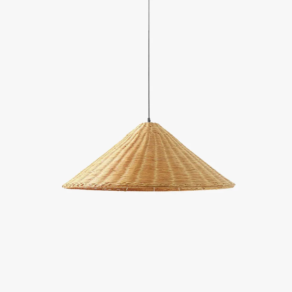 Cone Shaped Woven Rattan Kitchen Pendant Light