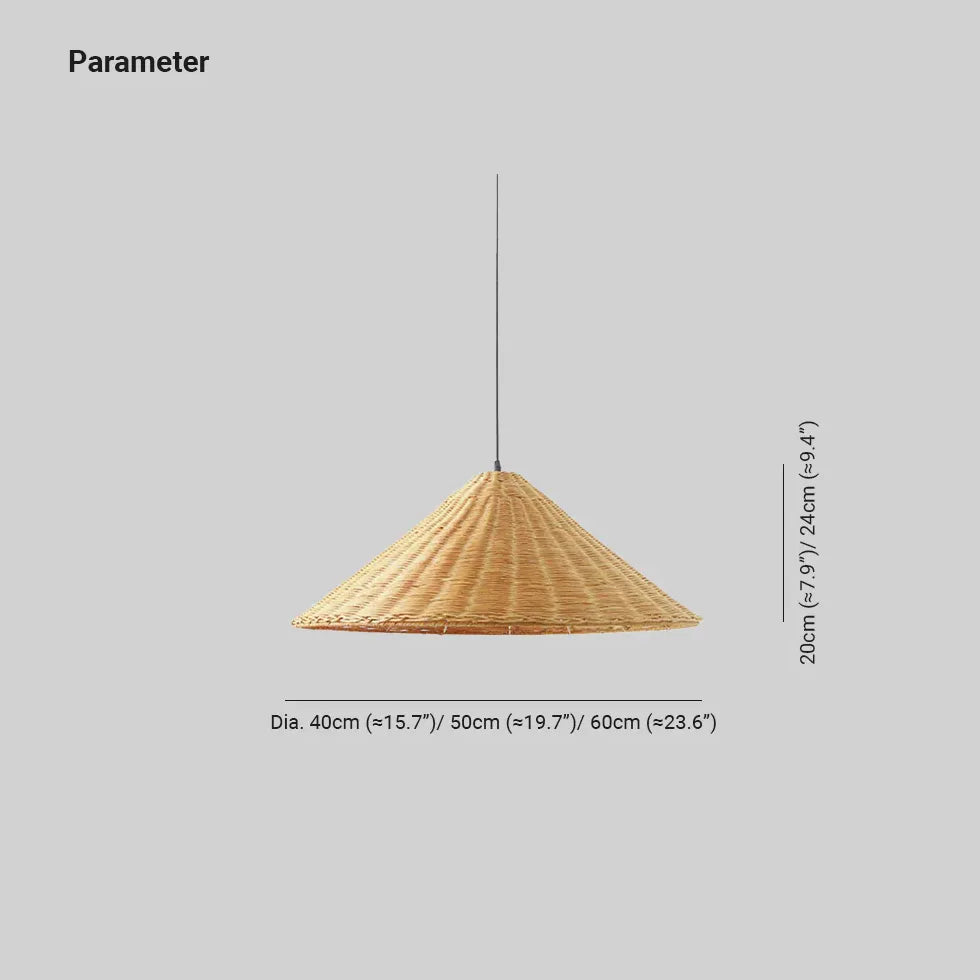 Cone Shaped Woven Rattan Kitchen Pendant Light