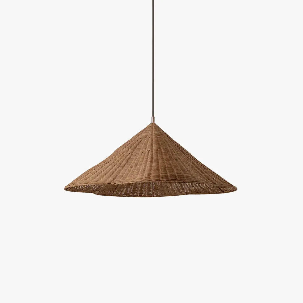 Woven Rattan Cone Shade Vintage Pendant Light