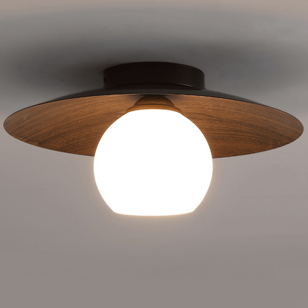 Minimalist Corridor Dark Wood Ceiling Light
