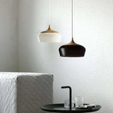 Black Elegant Feather Wood Pendant Light