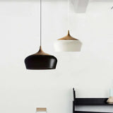 Black Elegant Feather Wood Pendant Light