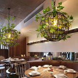 Green Plants Decorative Spherical Pendant Light