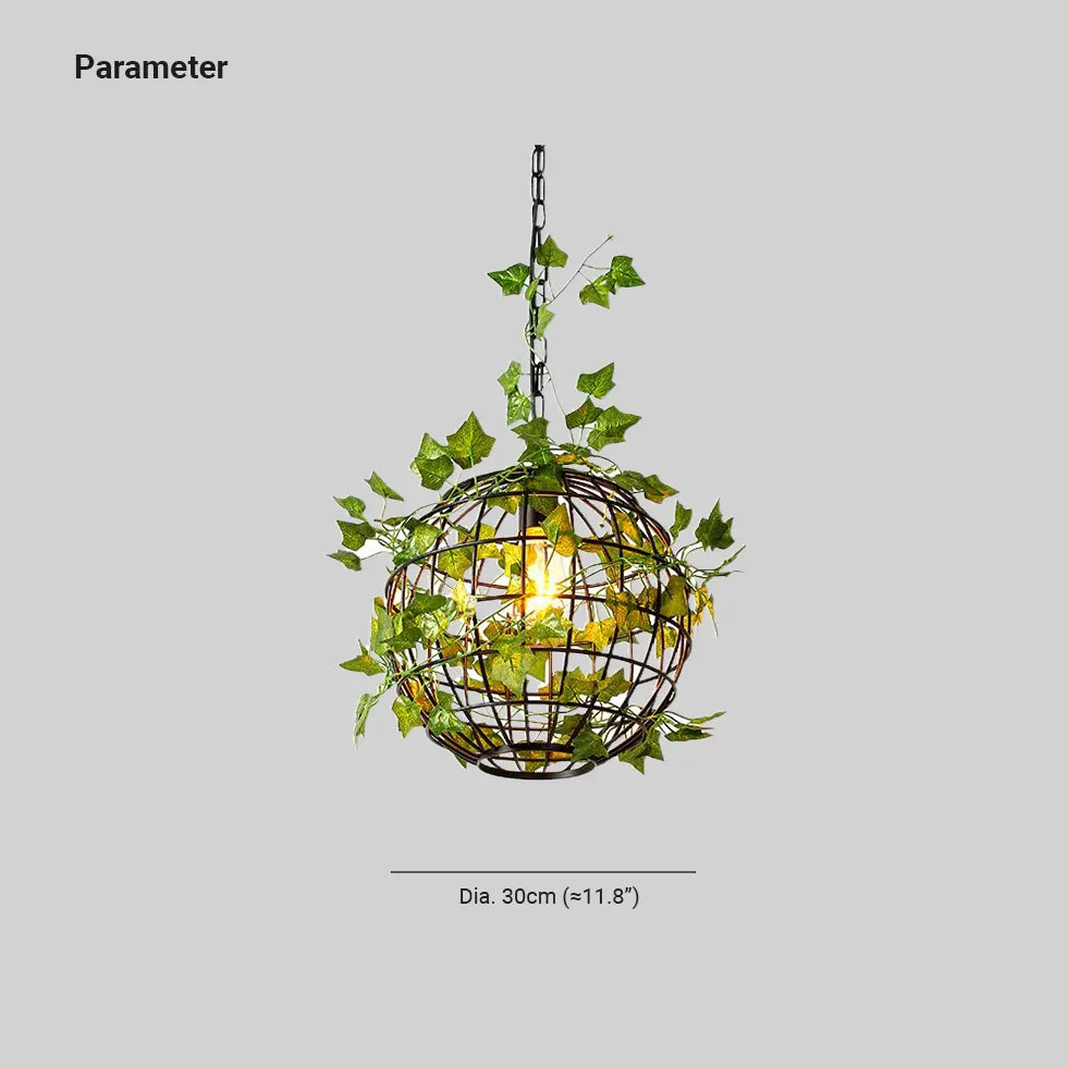 Green Plants Decorative Spherical Pendant Light