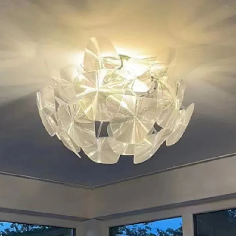 Transparent Leaves Modern Flush Ceiling Lights