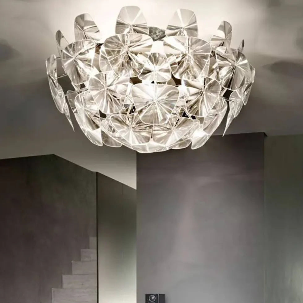 Transparent Leaves Modern Flush Ceiling Lights