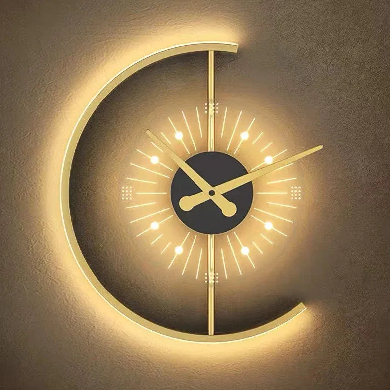 wall light clock led modern indoor