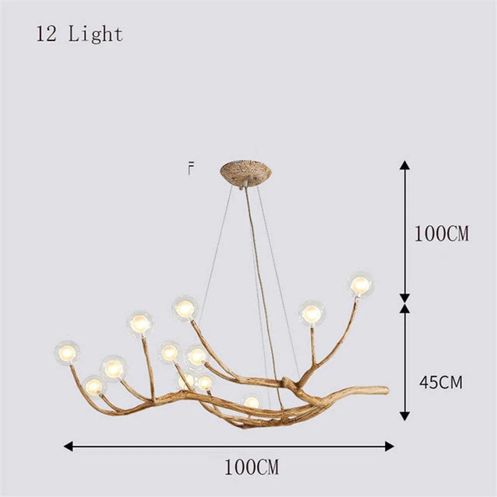 Nordic Rustic Tree Branch Pendant Light