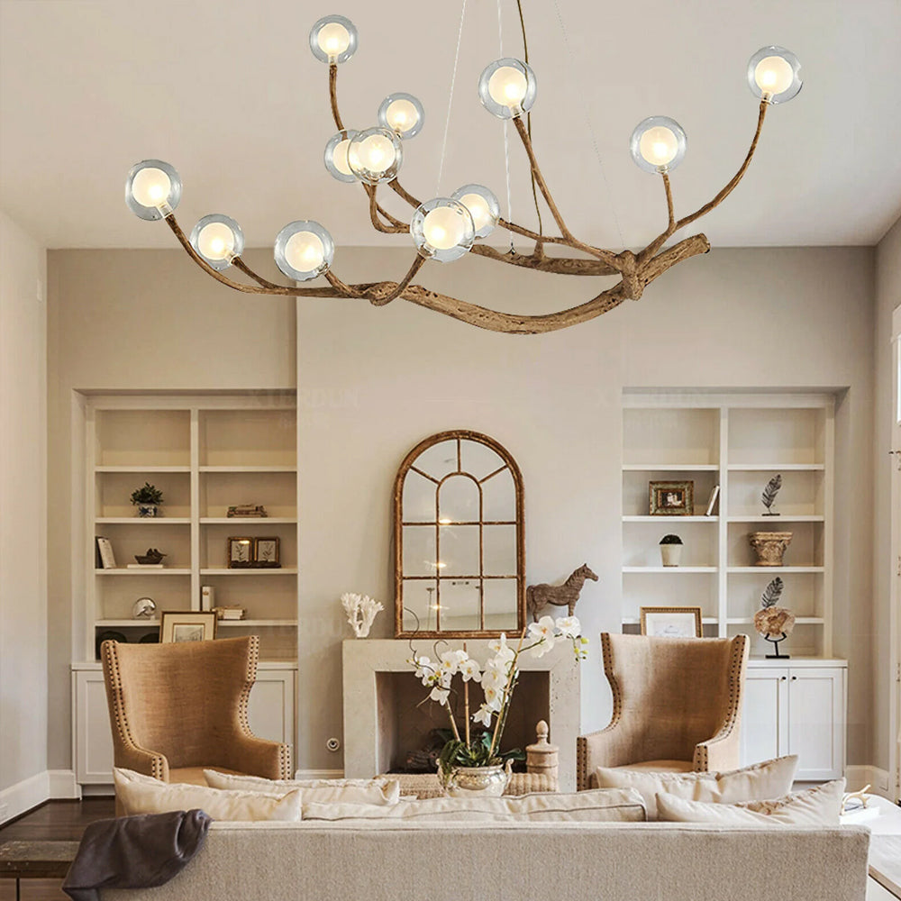 Nordic Rustic Tree Branch Pendant Light