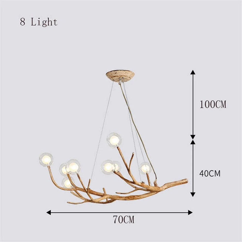 Nordic Rustic Tree Branch Pendant Light
