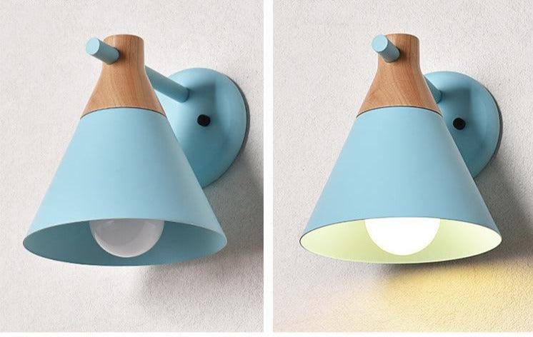 Wooden Macaron Wall Light for Bedroom