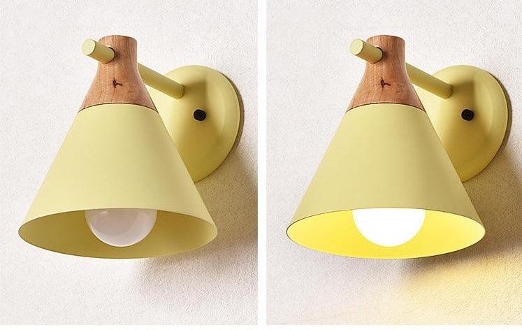 Wooden Macaron Wall Light for Bedroom